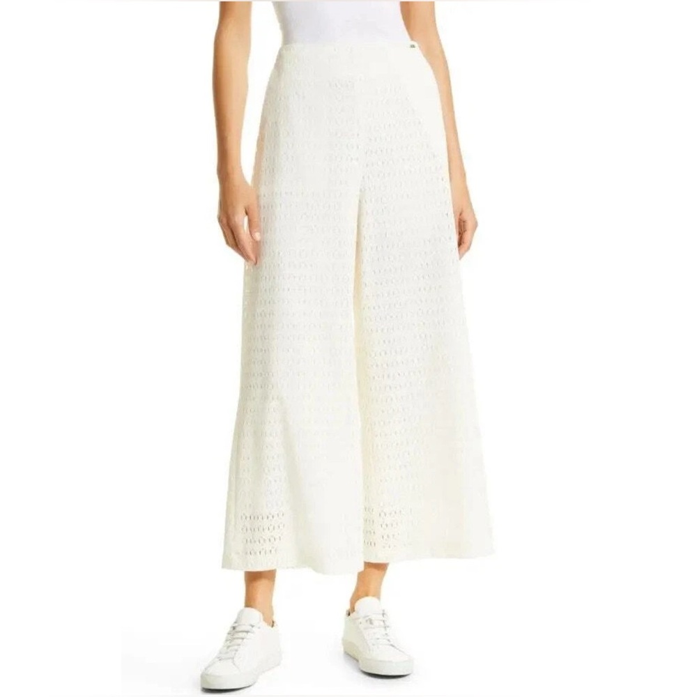 NWT Hugo Boss Tisaly Wide Leg Pants Ecru Size 4
